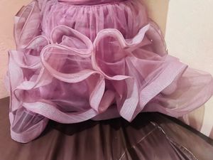 Purple Tulle Ruffle Skirt