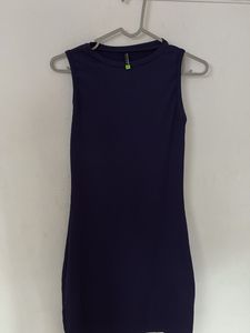 Navy Ribbed Bodycon Dress