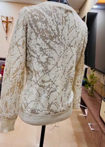 Off White And Gold Sweater