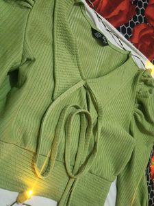 Green Ribbed Top