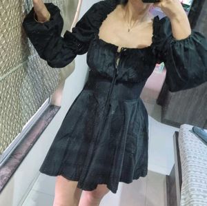 Black Tie-Back Mini Dress
