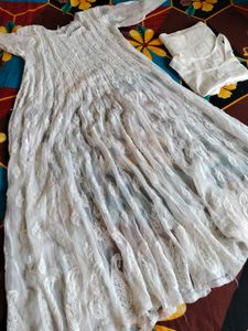 Combo Of 2 Chikankari Anarkali Kurtis With Inner