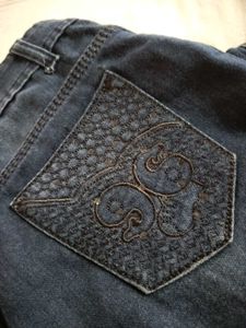 Embellished Pocket Dark Wash Jeans