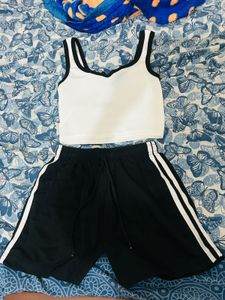 Cute Crop Top &amp; Shorts Set