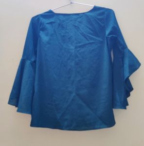 Green Flared Sleeve Top