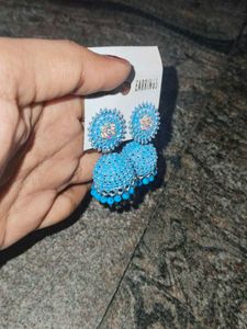 Blue Jhumka Earrings