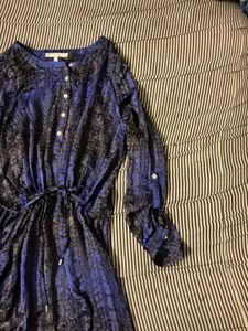 Printed Blue Mini Dress