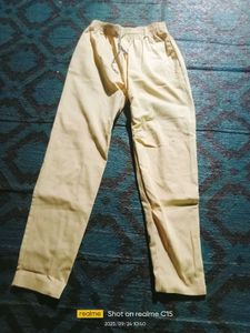 Beige Drawstring Pants