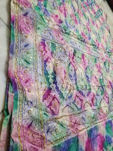 Vintage Floral Chiffon  Saree