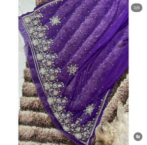 Hand-Embroidered Saree
