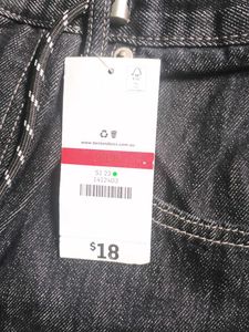 Wide Leg Black Denim Jeans