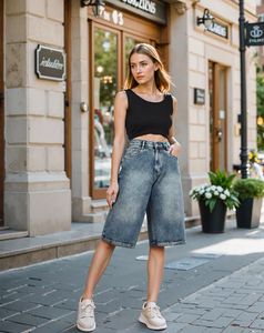 Knee Lenth Denim Short
