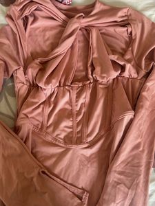 Mauve Cutout Corset Mini Dress