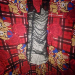Black Mesh Mini Dress