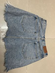 Distressed Denim Mini Skirt