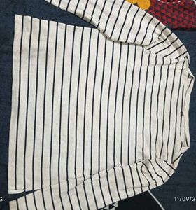 White Striped Long Sleeve Top