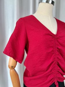 Maroon V-Neck Top