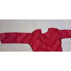 Red &amp; white Chunri Kurta Set