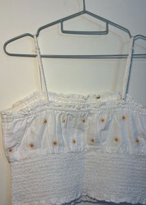 Floral Embroidered Crop Top