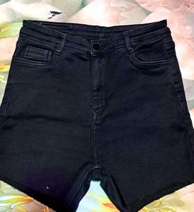 Black Denim Shorts