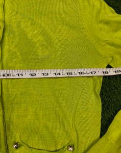 Lime Green Knit Cardigan