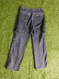 Cargo Jeans Women Black Color