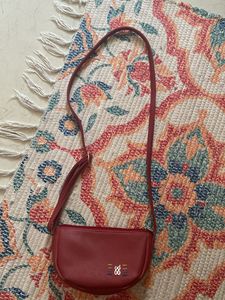 Red Solid Sling Bag