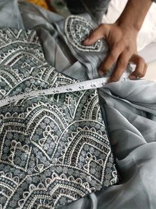 Grey Embellished Saree with Blouse
