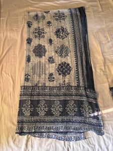 BLUE FLORAL PRINT COTTON  KURTA SET