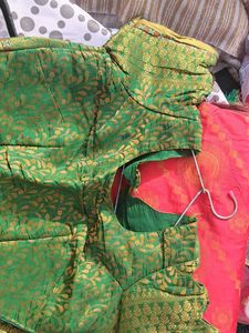 res &amp; green  &amp; Gold Fabric