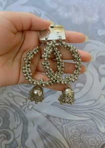 Silver Jhumka Earrings