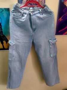 Light Wash Cargo Jeans