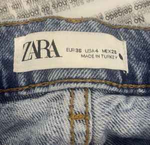 ZARA WIDE LEG JEANS with SPLIT HEM