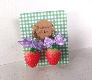 Strawberry Bow Earrings