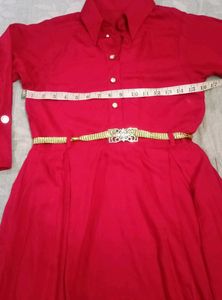 Red Button-Up Dress