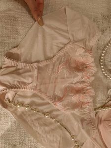 Korean Coquette Pink Bra And Underwear Set
