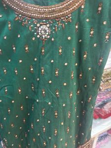 Embroidered Green Top