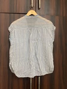 Striped Short Sleeve Blouse
