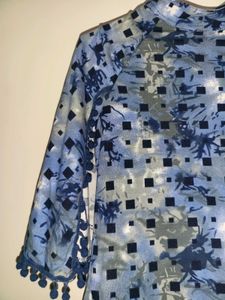 Blue Patterned Top
