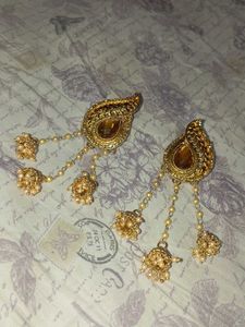 Elegant Gold-tone Jhumka Earrings
