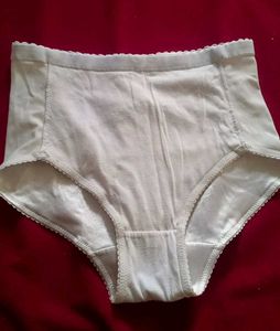 White Satin High Waist Brief