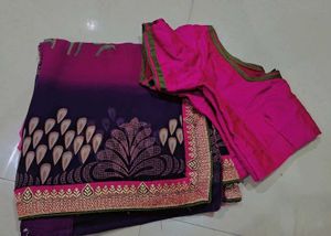 Elegant Pink Floral Saree
