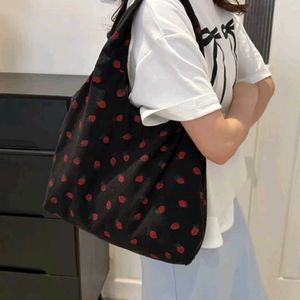 Savana Strawberry Print Tote Bag