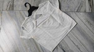 White Ribbed Top