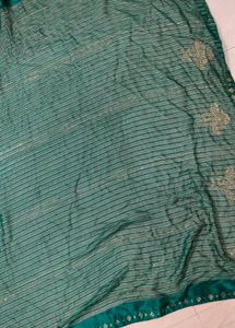 Bottle Green Saree With Blouse