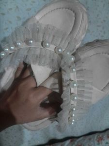 Elegant Pearl Embellished Slides