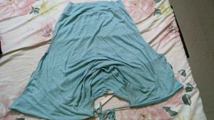 Sparkly Sky Blue Cowl Neck Top
