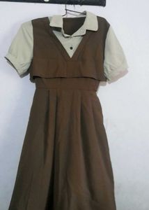 Brown cute korean dress