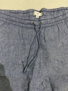 H&amp;M Blue Linen Blend Trousers