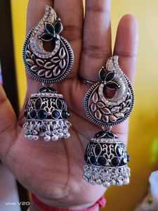 Beautiful Golden And Silver Earrings 😍😍